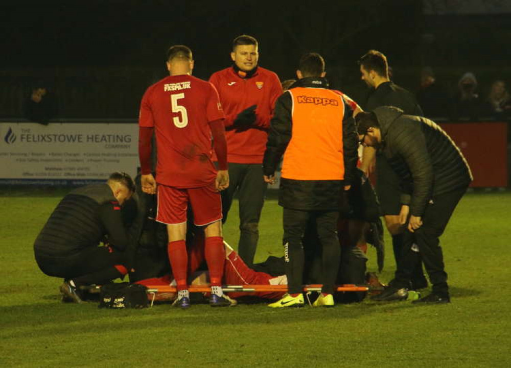 Medical staff from both clubs thanked after Hitter suffered ankle ligament damage (Picture credit: Ian Evans)