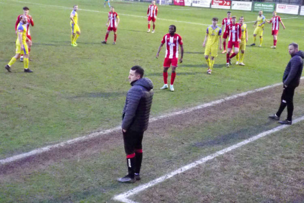 Stuart Boardley handed Jesse Nwabueze his Felixstowe debut (Picture credit: Felixstowe Nub News)