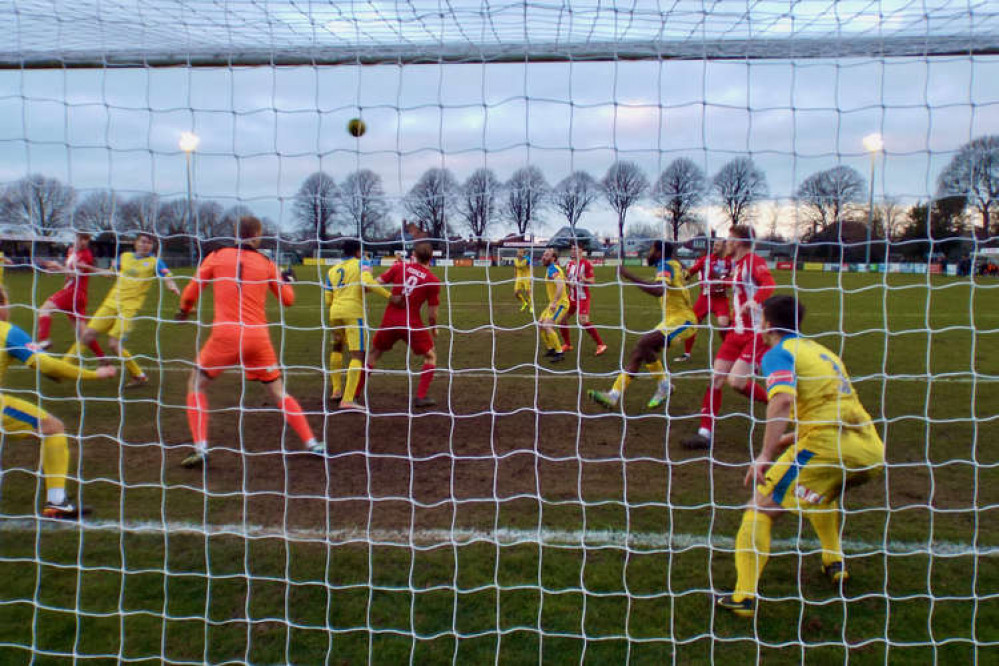 Seasiders on the attack against Hullbridge (Picture credit: Felixstowe Nub News)