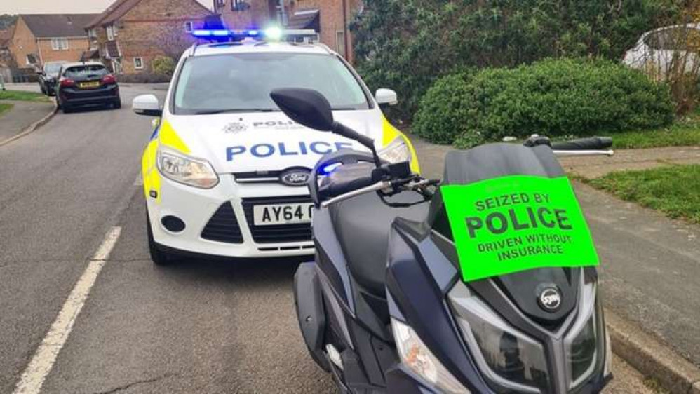 Police seize moped in Felixstowe (Picture credit: RAPT)