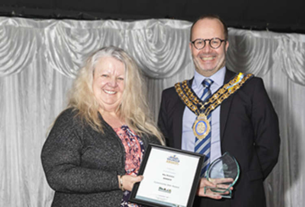 Triple award winner Sky Butcher and  Mayor of Basildon Cllr David Dadds.