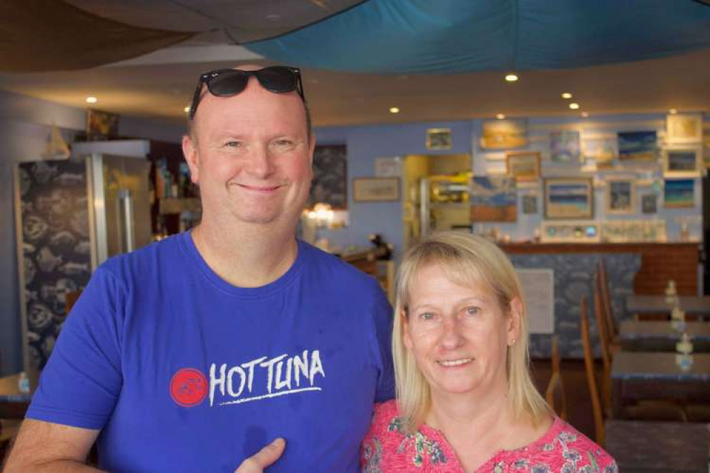 Andy and Lynne Wood inside the restaurant