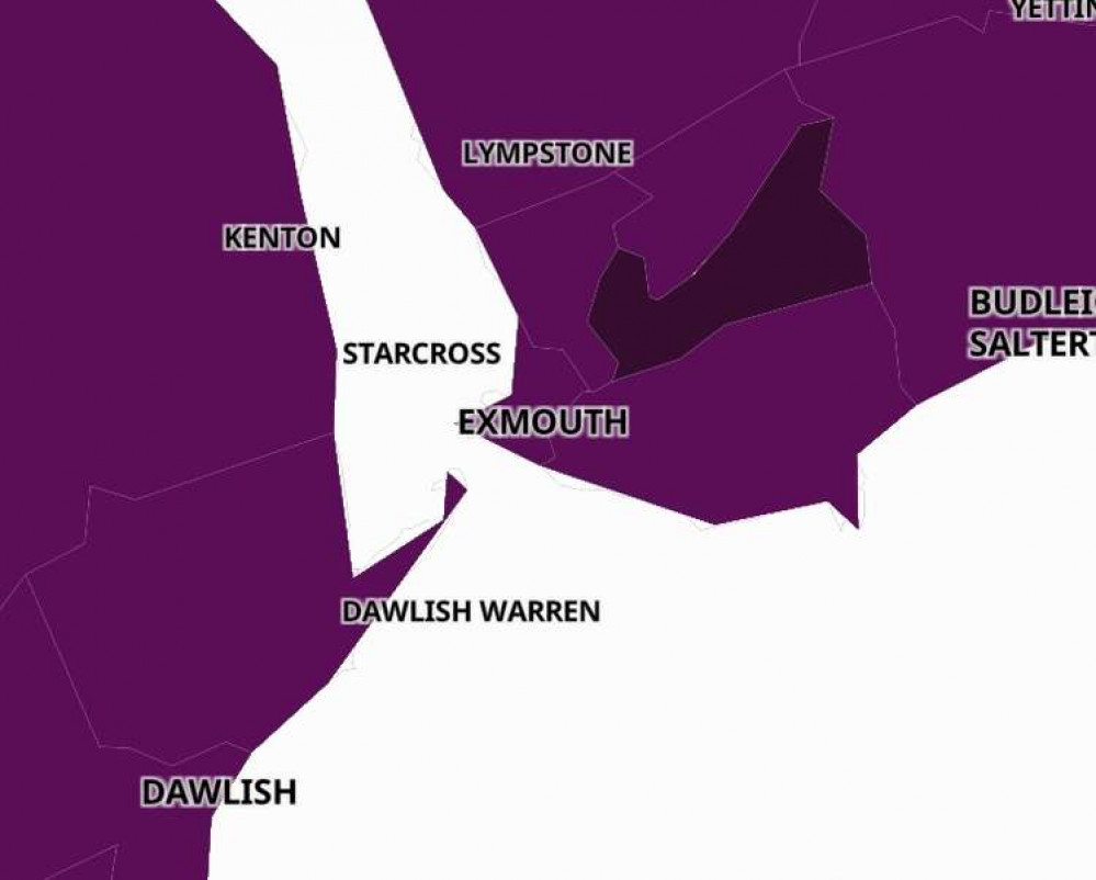Exmouth coronavirus map