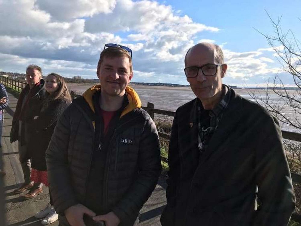 Blacksmith Anthony Doble and designer 'Salty' Salter at the unveiling (Marion Drew, Exmouth in Bloom)