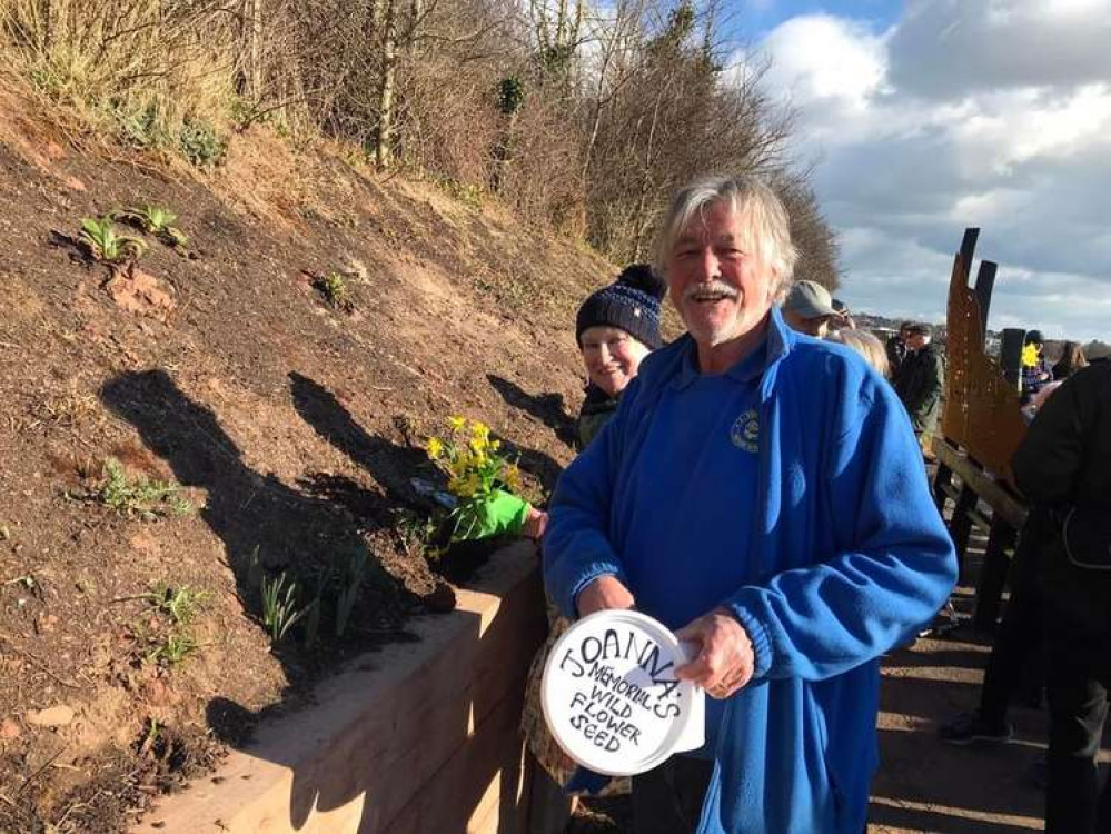 Exmouth in Bloom landscape designer Graham Bell at the unveiling (Marion Drew, Exmouth in Bloom)