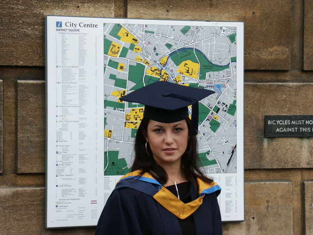 Joanna's graduation day in Cambridge, 2004, where she studied Animal Behaviour at APU (Adrian Toole)