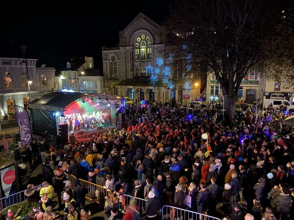 Huge crowds came out to celebrate the switch on.