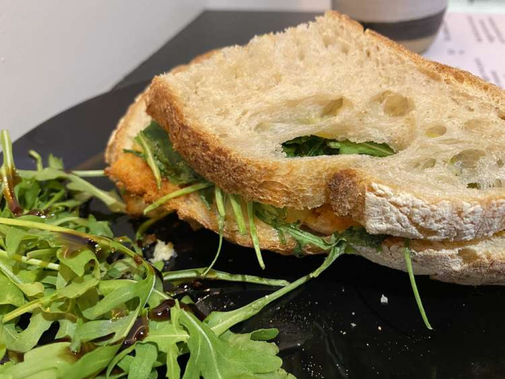 Applewood cheese, rocket and chilli jam toastie.