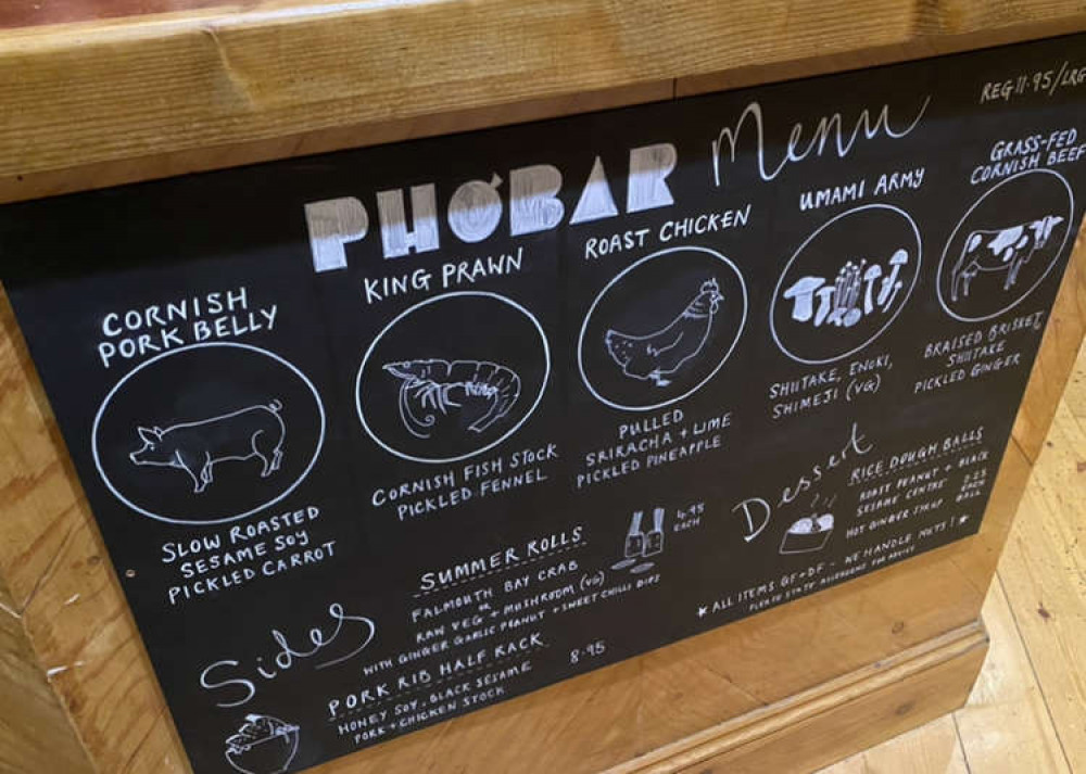 The menu at PhoBar.