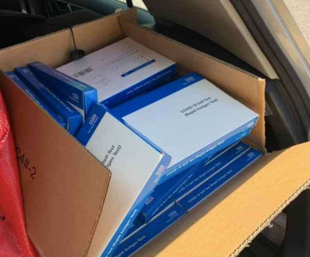 Around 2,000 covid test kits were handed out to local businesses.