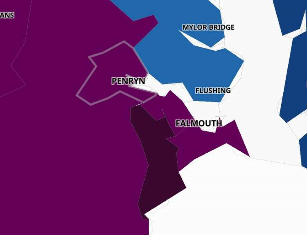 Falmouth covid map.