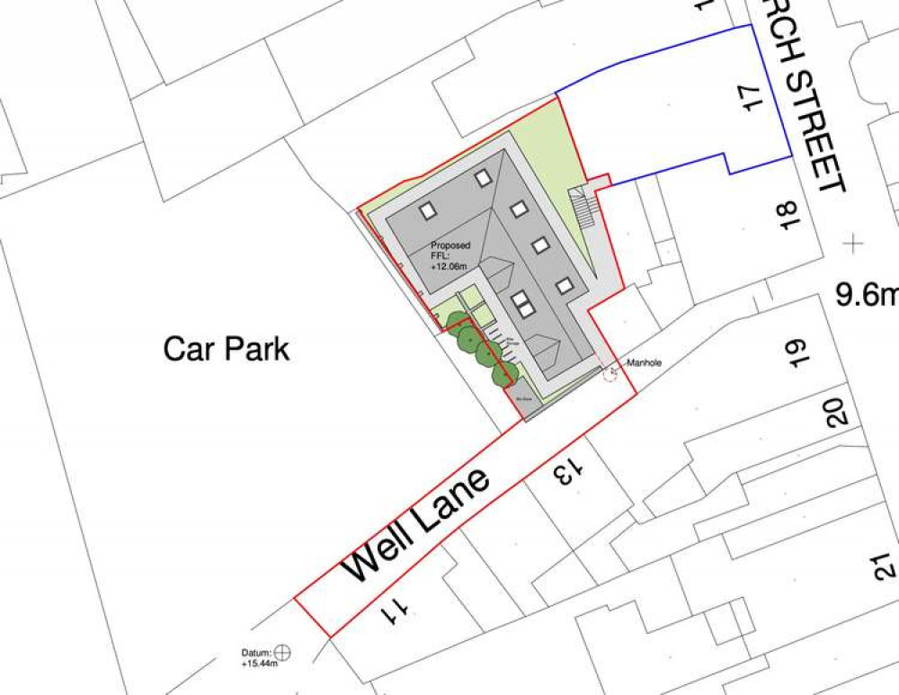 The location of the Church Street apartments. Credit: Cornwall Council planning/Cornwall Planning Group.