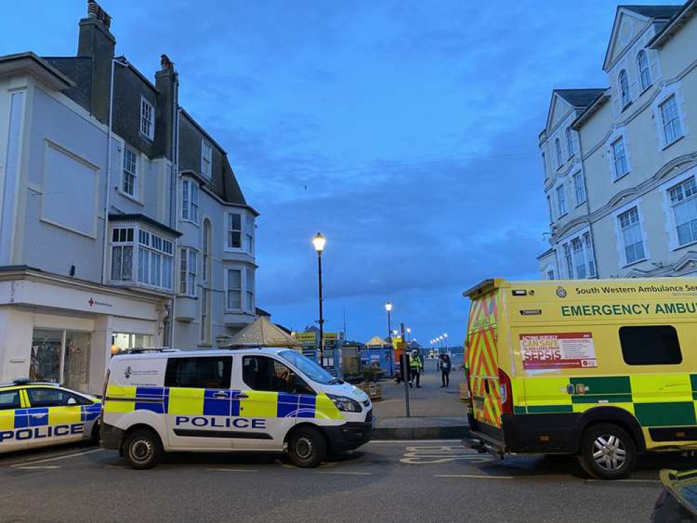 A heavy emergency services presences could be seen at Prince of Wales Pier yesterday evening.