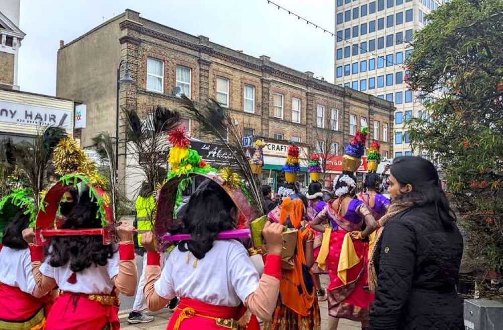 The event started with a procession down New Malden high street (Image: Ellie Brown)