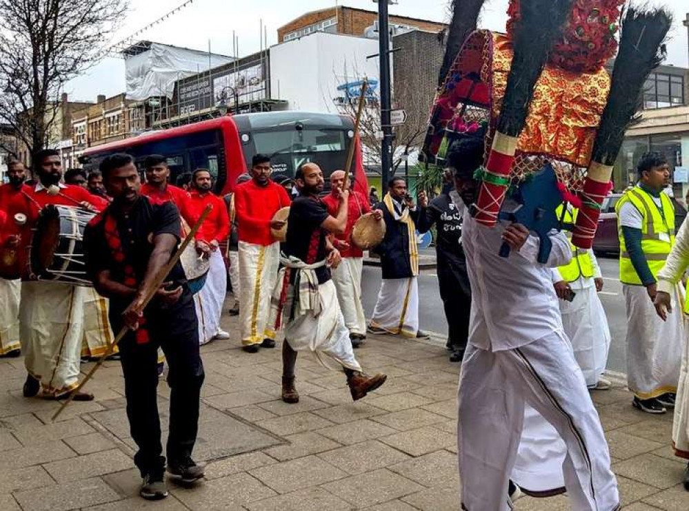 Drummers, dancers and musicians made their way to St George's Square (Image: Ellie Brown)