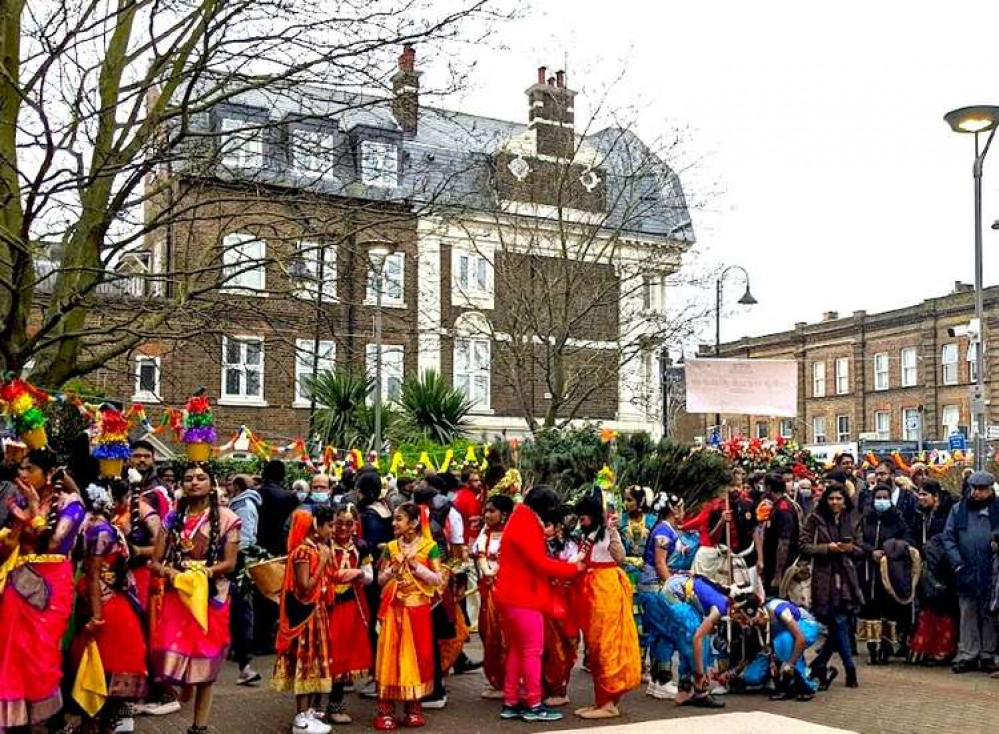 The Square was packed with people coming to celebrate Thai Pongal, the Tamil harvest festival (Image: Ellie Brown)