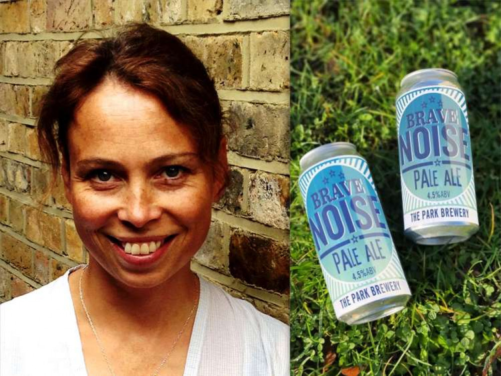 Left: Frankie Kearns, co-founder of The Park Brewery. Right: The new charity beer 'Brave Noise'  (Images: The Park Brewery)