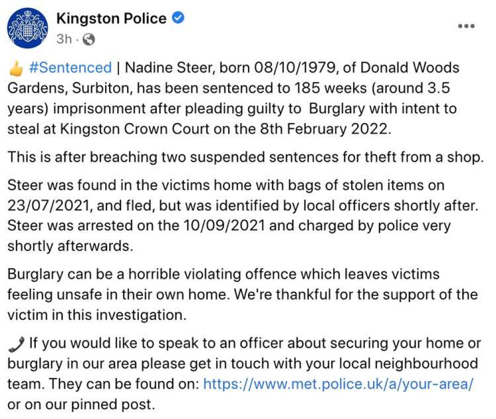 Kingston Police put out this statement on social media today