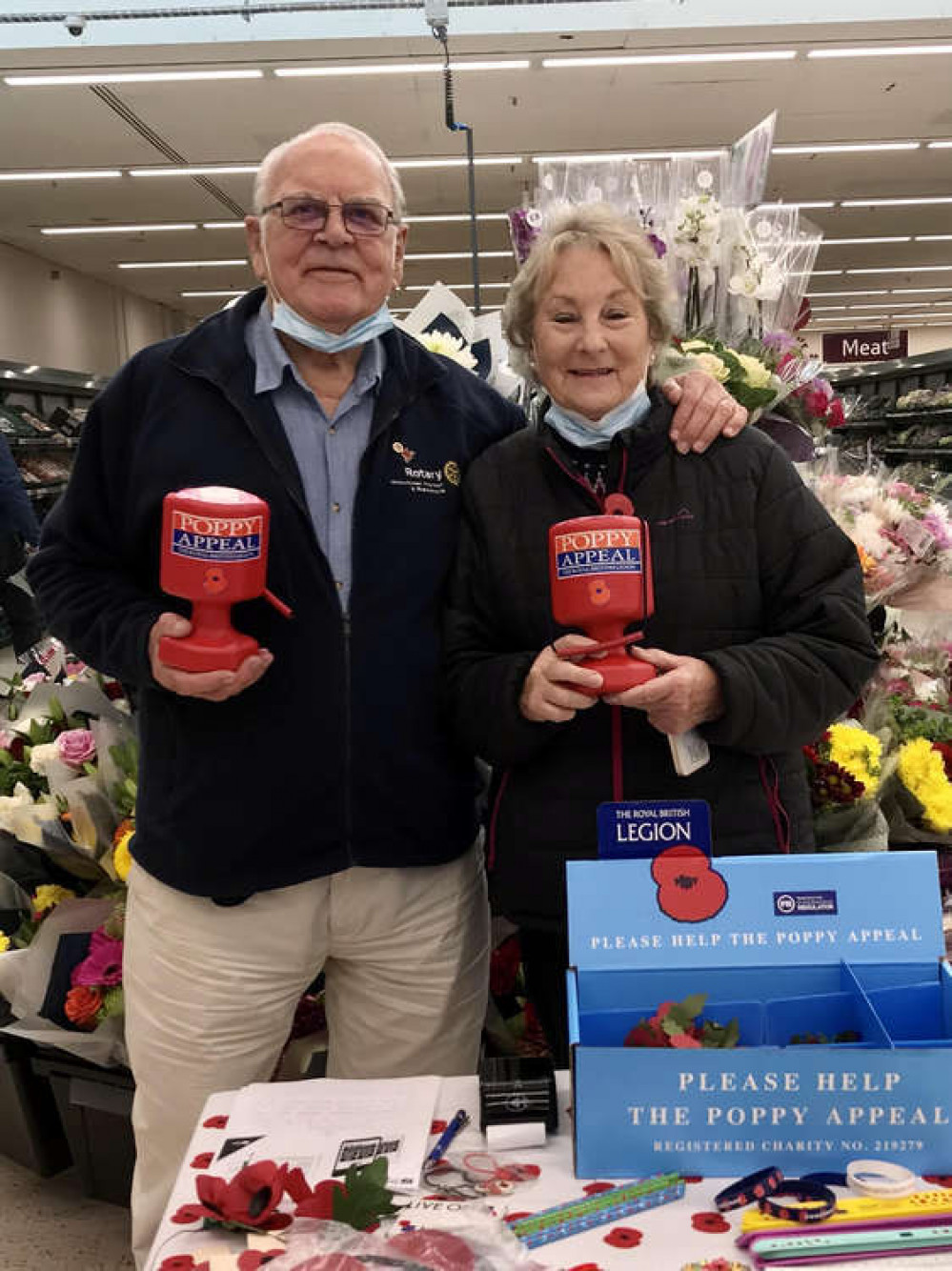 Rotary Club member, Roger Meadows along with his wife, Sue, were out collecting at Tesco, Paulton.