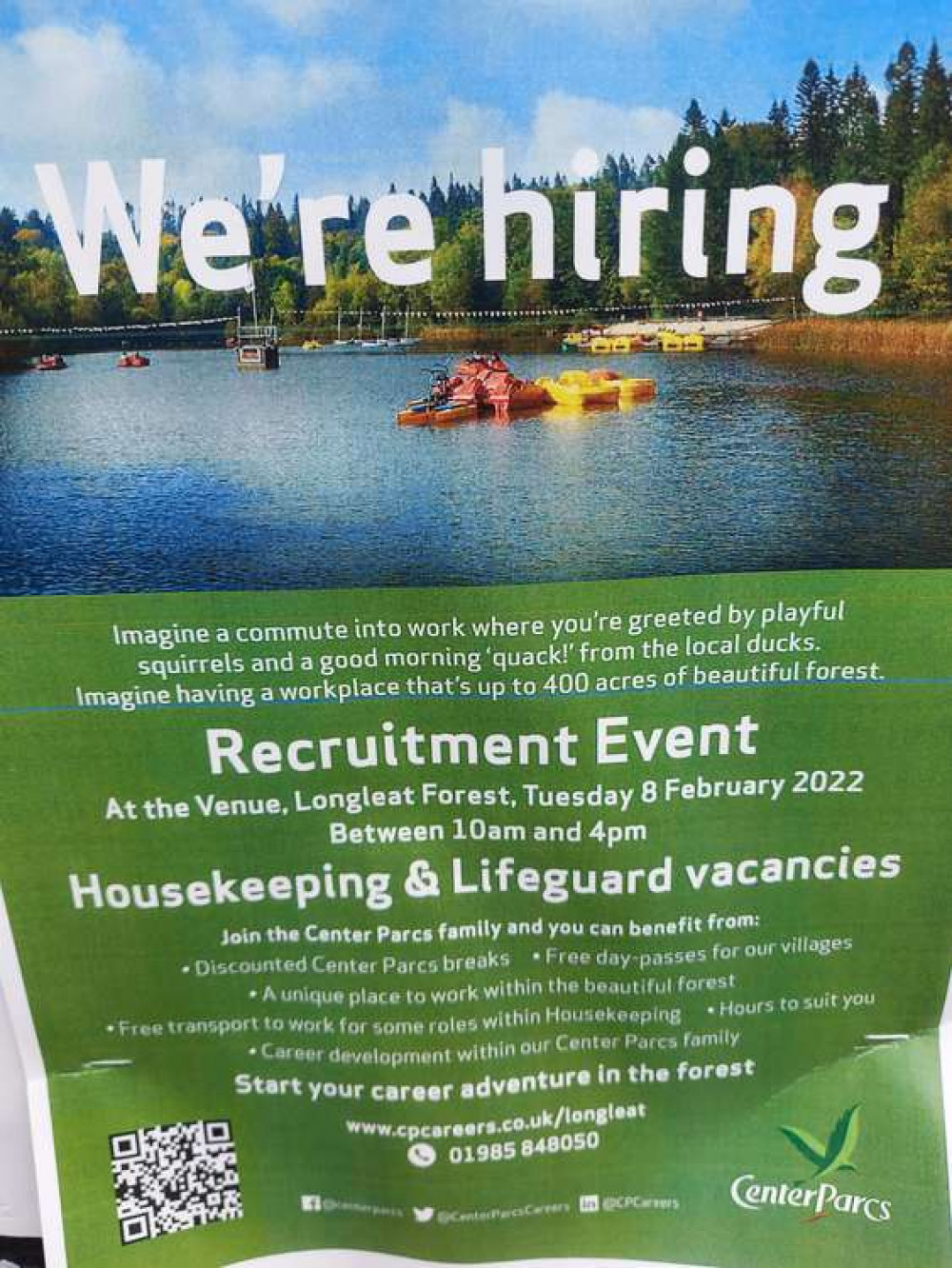 There is a recruitment day tomorrow at Longleat