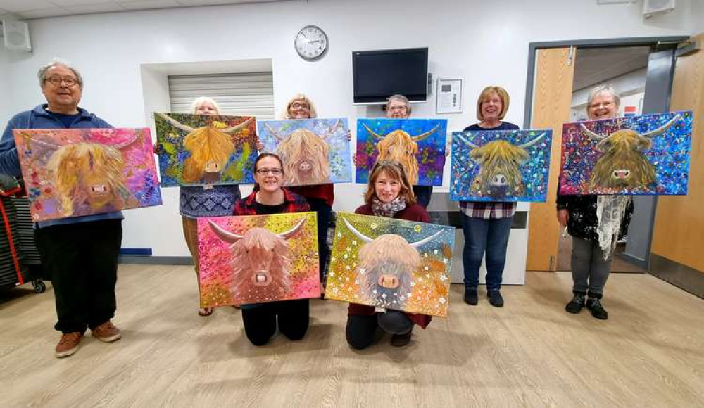 Sue Gardner's workshop artists display their work after first session at St Helen's Heritage Centre