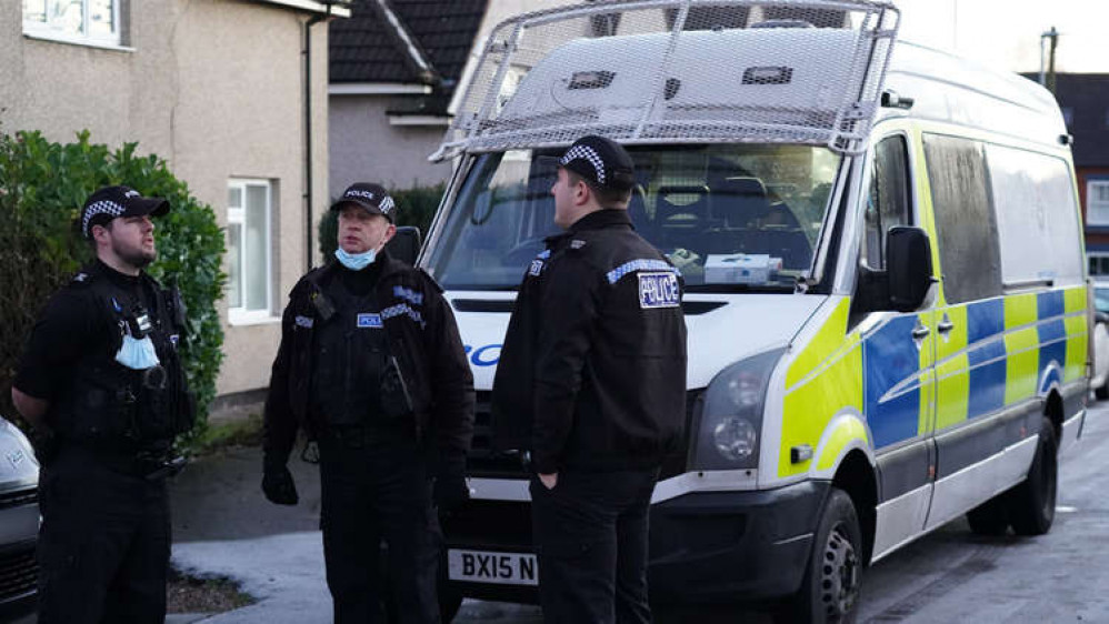 There was a large police presence at the property in Ashby. Photo: Leicestershire Police