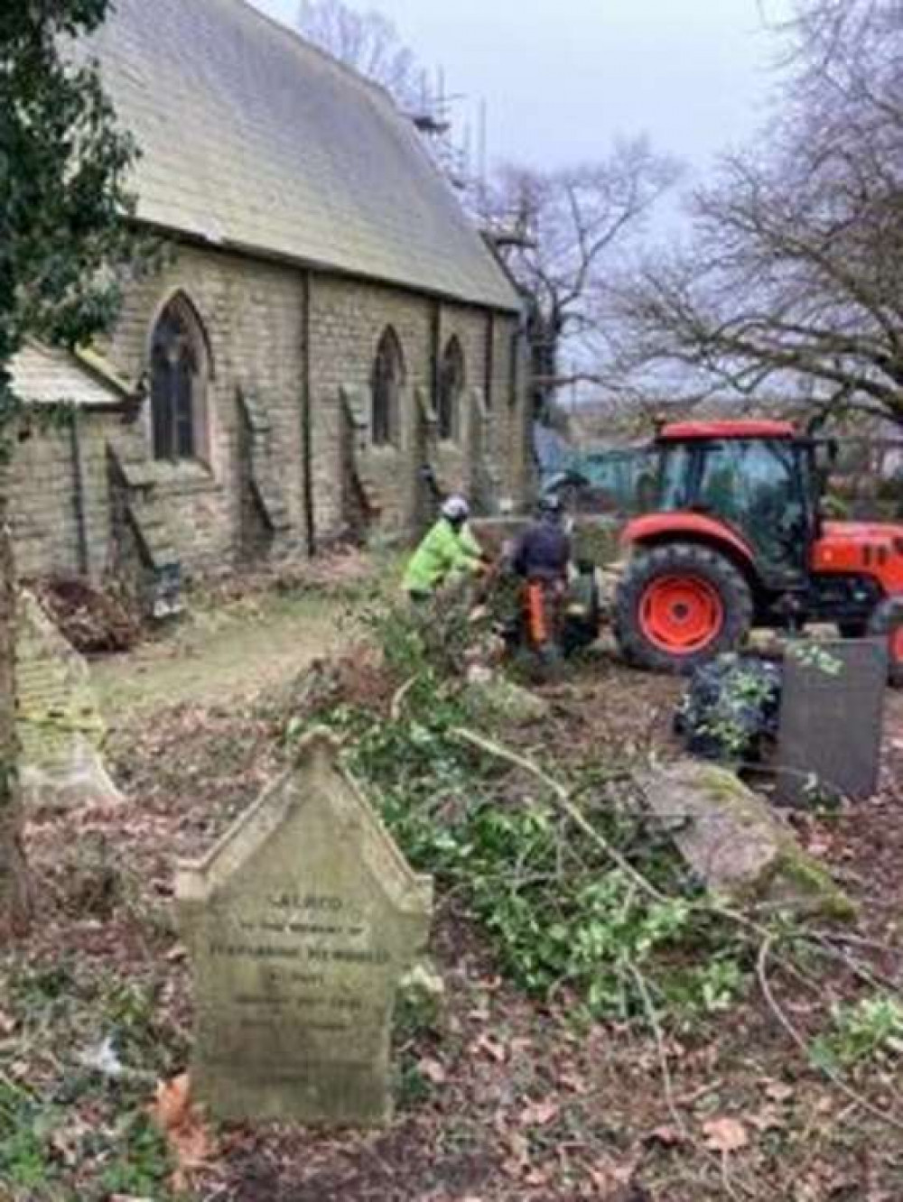 A tractor was called in to help the clearance last weekend