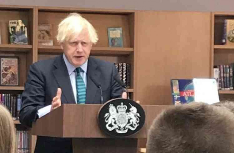 Boris Johnson visited Castle Rock School in Coalville in 2020 Photo: Andrew Bridgen