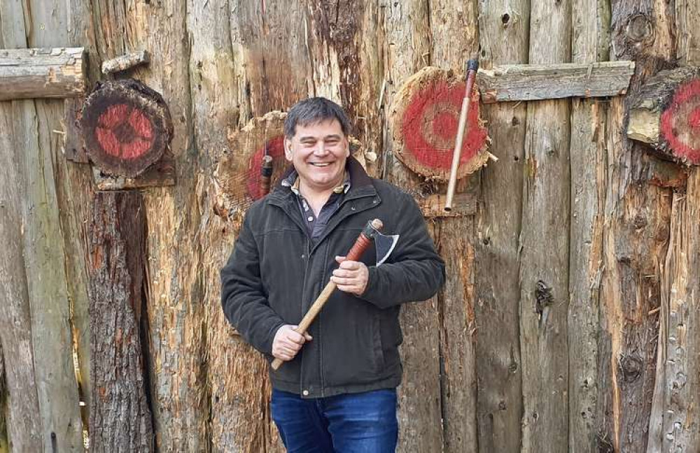 Ashby MP Andrew Bridgen took part in the axe throwing at Field Sport UK at Lount