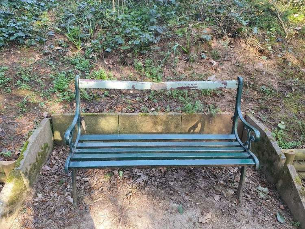 Biddulph: One of the green benches, which appear to have had panels removed. (Image - Staffs Moorland Police)