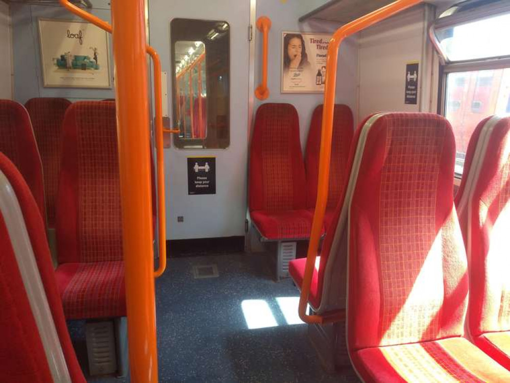 An empty South Western Railway train. (Credit: LDR Sian Bayley)