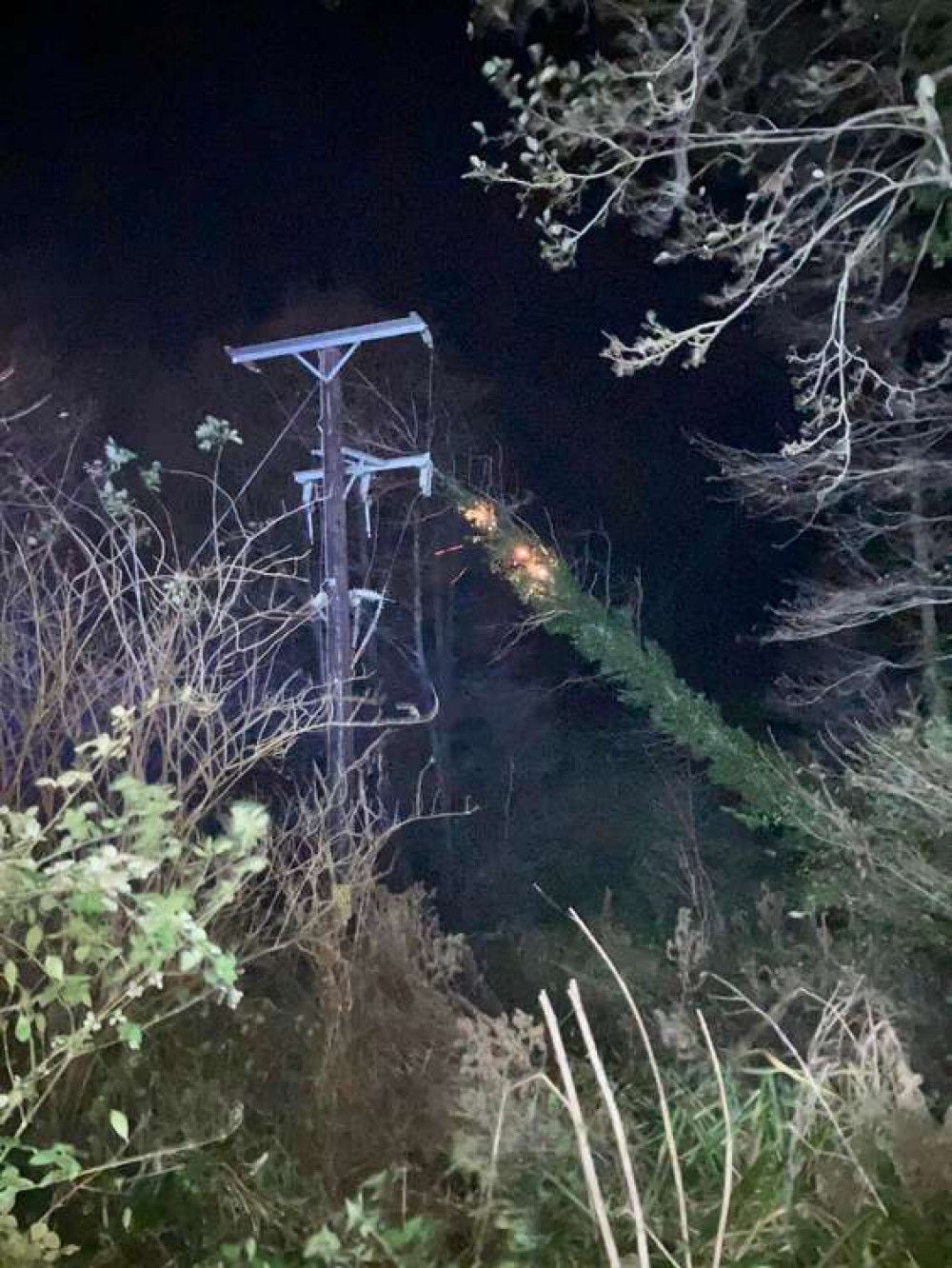 Transformer fire cuts off electricity to homes in Walditch (Image: Bridport Fire Station)