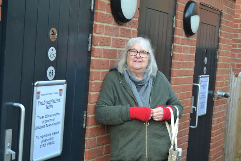 Caroline Parkins outside the toilets in East Street car park Caroline Parkins outside the toilets in East Street car park