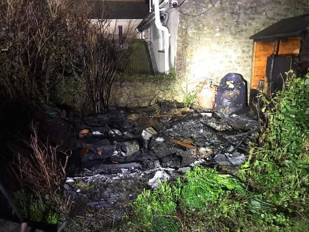 The fire at Burton Bradstock (Image:Bridport Fire Station)