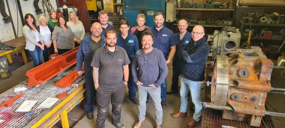 Richard Hammond with staff at Coalville's Cast Iron Welding Services