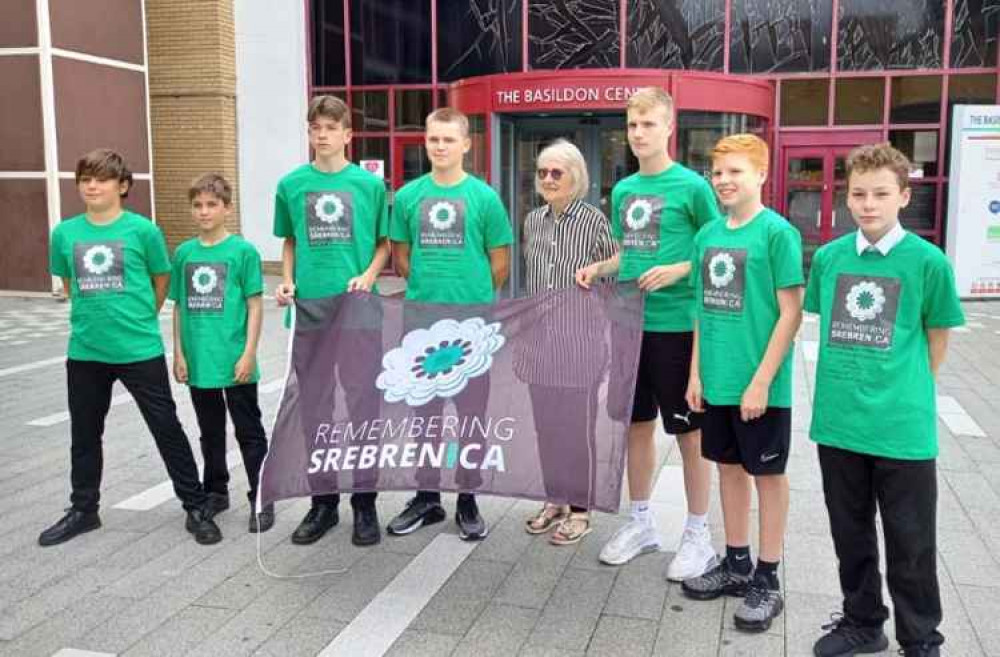 Young people from Basildon presented a flag to the borough council.