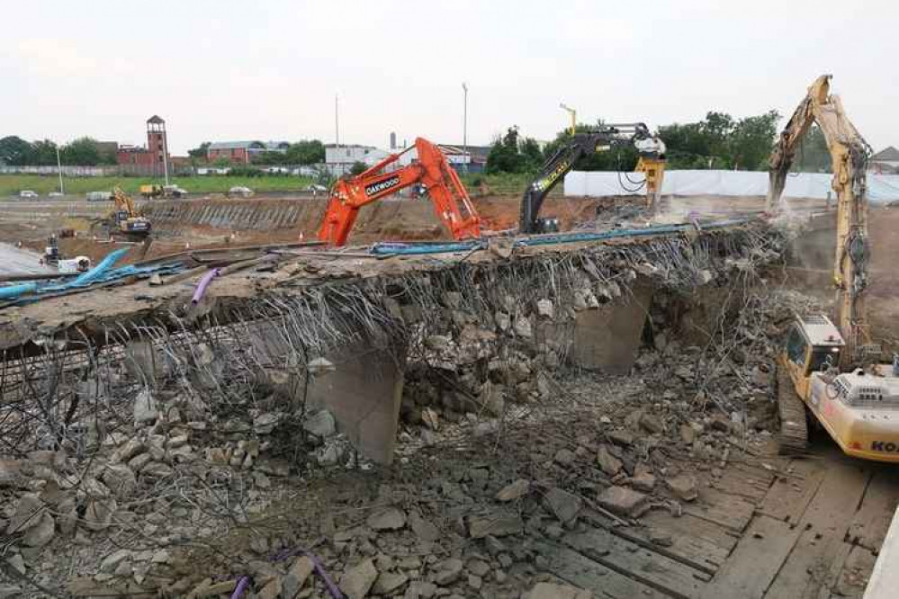 The final bridge demolition last weekend.