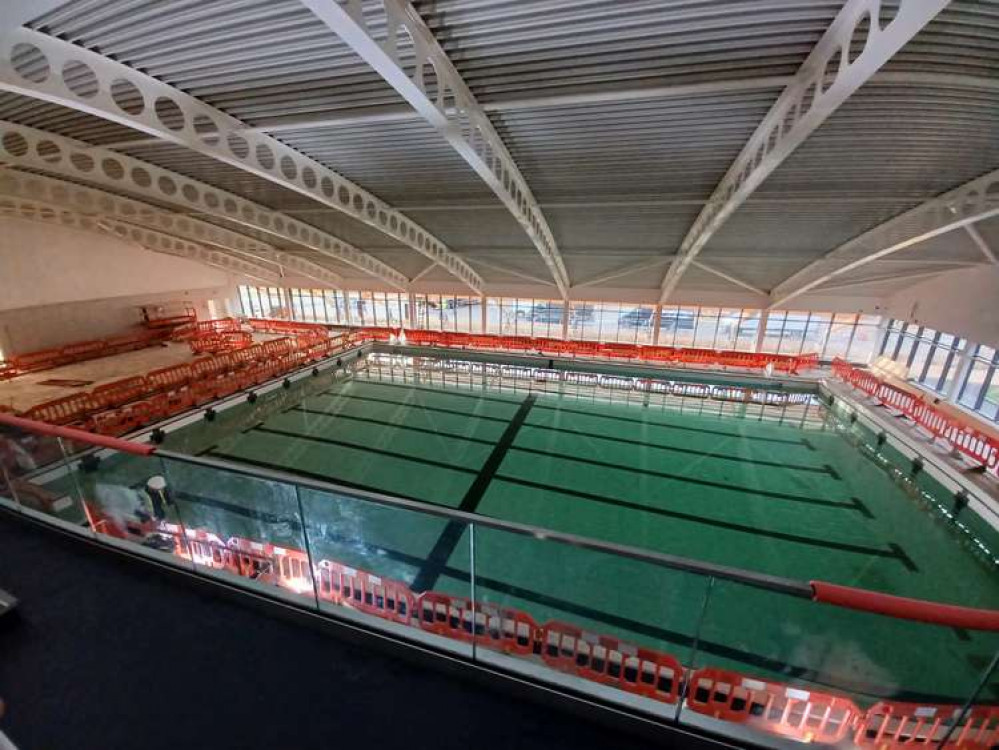 The new leisure centre has an eight lane swimming pool