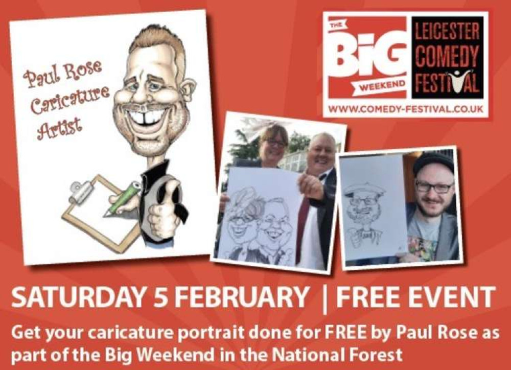 Paul Rose Caricature Artist will be drawing portraits at two venues in Coalville on Saturday