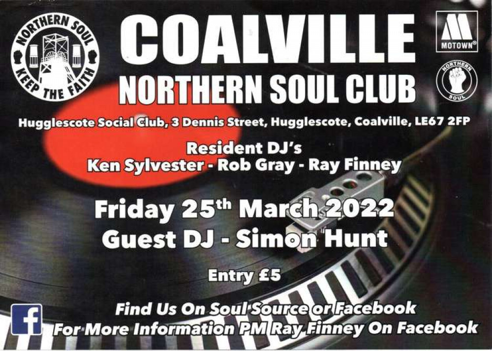 Coalville Soul Club is at Hugglescote Social Club