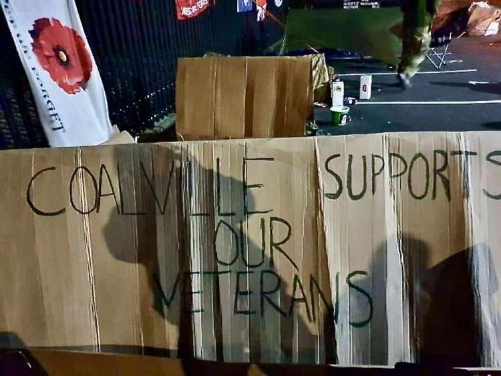 The sleep out was held to raise money for homeless veterans across the country