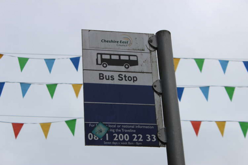 A Cheshire East Council bus stop in Congleton.