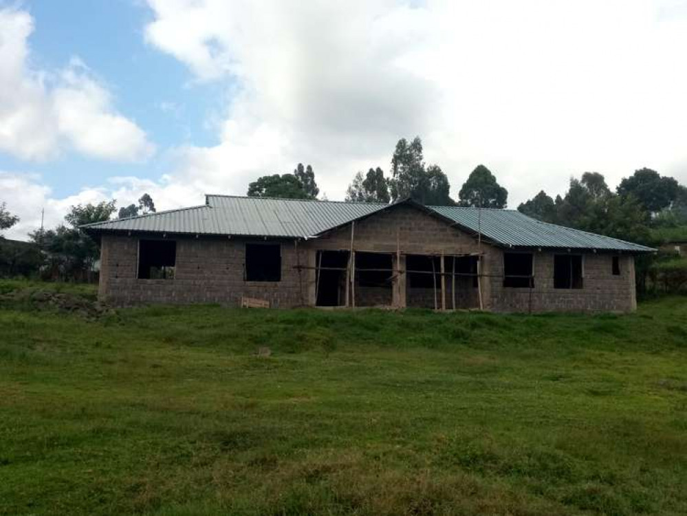 Work underway at the school in Kenya.