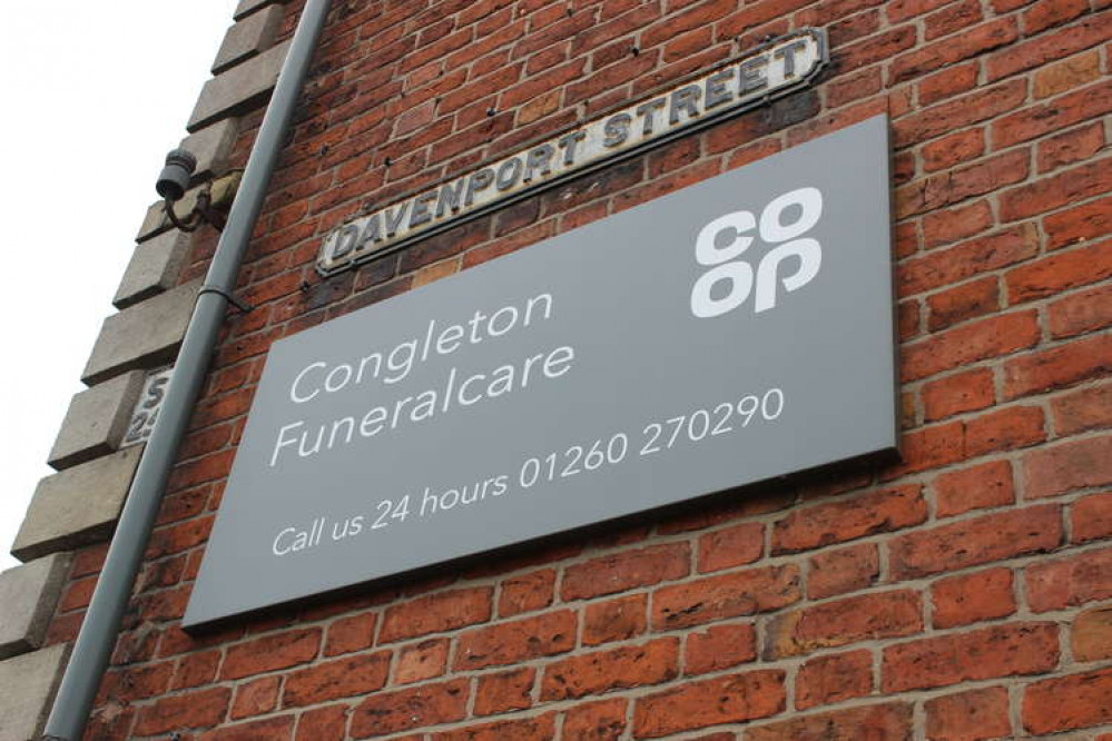 The side of the Co-op Funeralcare Congleton building, which backs onto Davenport Street.