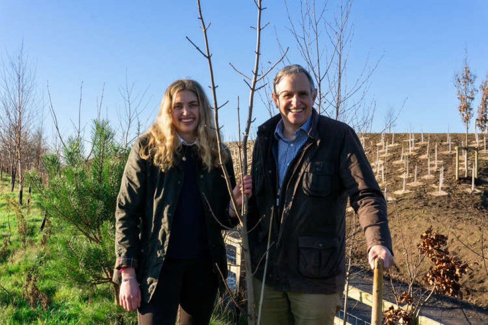Eleanor Thatcher and Martin Thatcher plant one of ten native coppice trees alongside the Strawberry Line for the Queens Green Canopy Campaign Eleanor Thatcher and Martin Thatcher plant one of ten native coppice trees alongside the Strawberry Line for the Queens Green Canopy Campaign