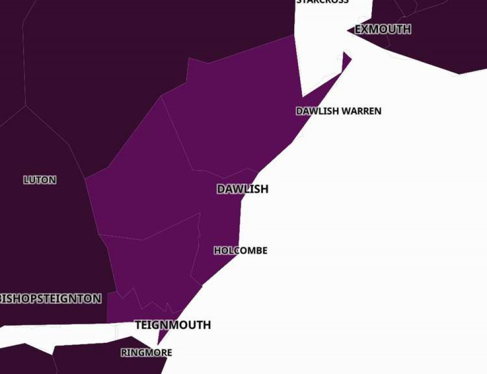 Dawlish coronavirus map