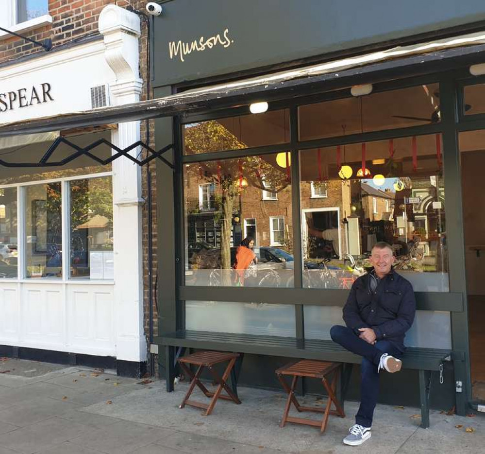 Fergus at his local family-run cafe, Munsons. (Image: Hannah Davenport)