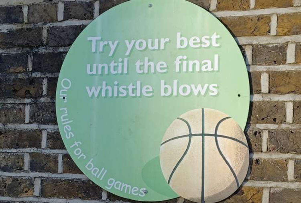 ootball rule on playground wall at Edward Betham school. (Image: Ealing Council)