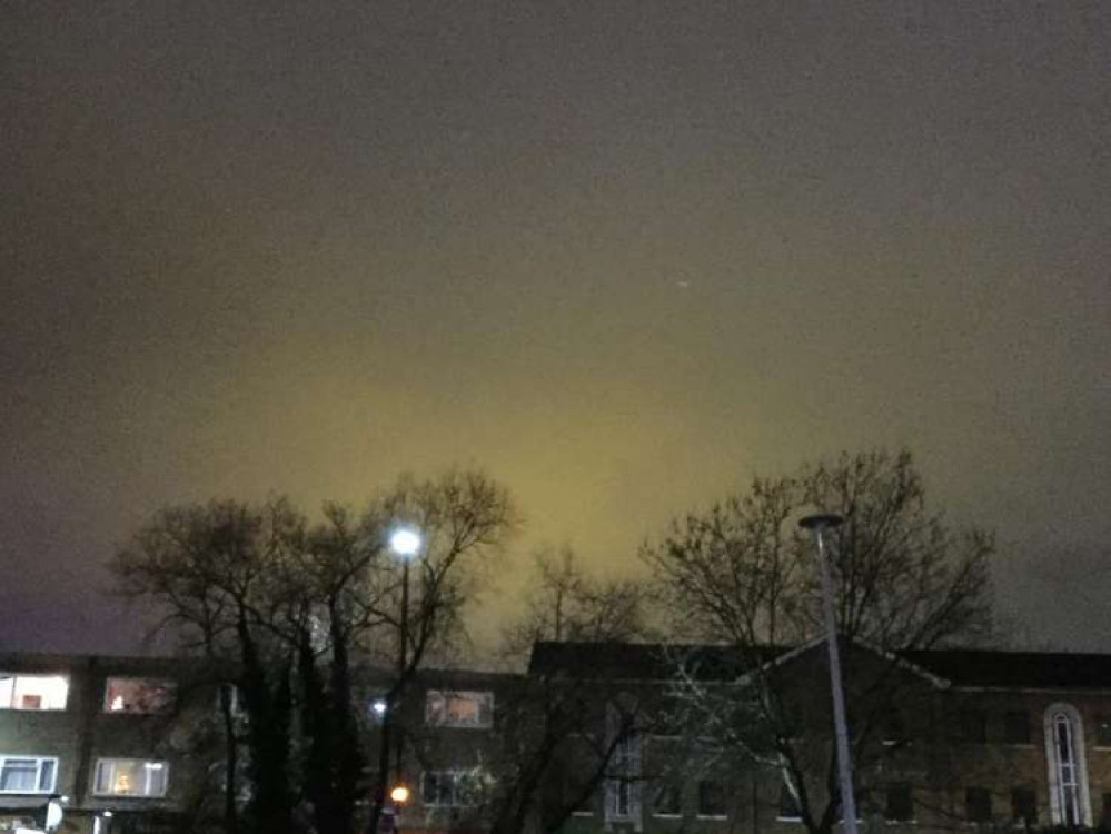 Photo of orange sky taken this week in Acton.