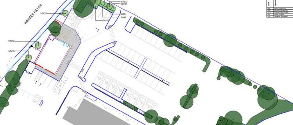 The planting plan for the site, where a second Greggs will be moving into Frome